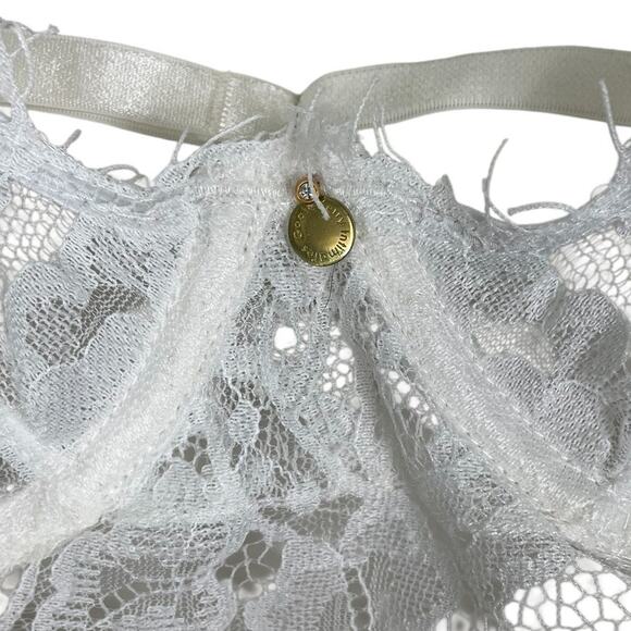 Gooseberry Intimates Be Mine Lace Longline Underwire Demi Bra White Size Small - Picture 5 of 11